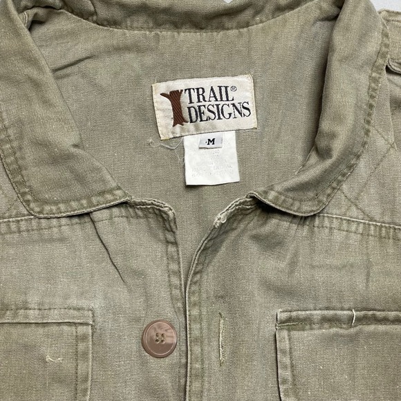 Trail Designs Mens Vintage Canvas Utility Vest Multi Pocket Cargo Tactical Camp - Picture 2 of 7